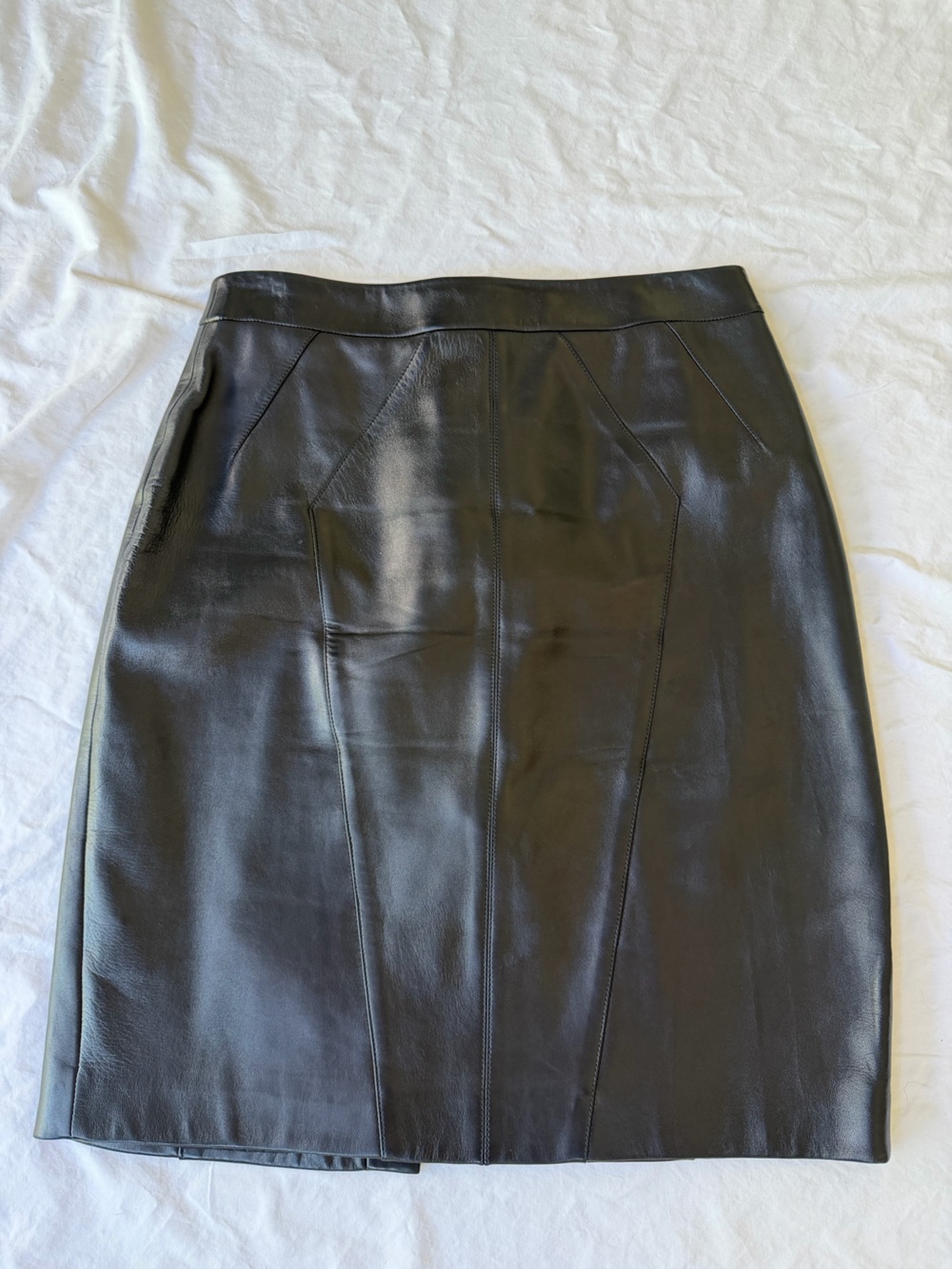 Michael Kors Black Leather Pencil Skirt